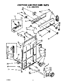 Controls And Rear Panel Diagram and Parts List for 6MAL5143VW0  Whirlpool Washer