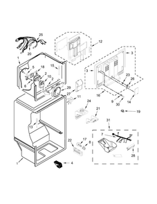 Liner Parts Diagram and Parts List for WRT148FZDW00  Whirlpool Refrigerator