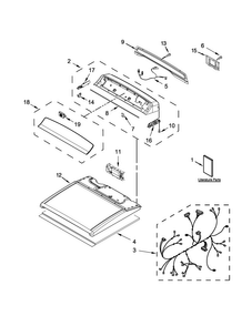 Top And Console Parts Diagram and Parts List for WGD8000DW2  Whirlpool Dryer