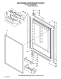 REFRIGERATOR DOOR PARTS Diagram and Parts List for KBLO36FTX04  KitchenAid Refrigerator