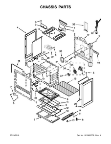 Chassis Parts Diagram and Parts List for IGS505DS1  Whirlpool Range