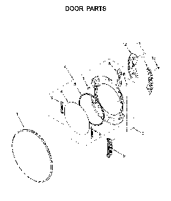 Door parts Diagram and Parts List for 7MWGD6620HW1  Whirlpool Dryer
