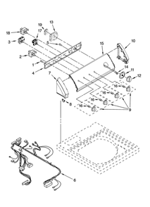 Control panel Diagram and Parts List for 11029822800  Kenmore Washer
