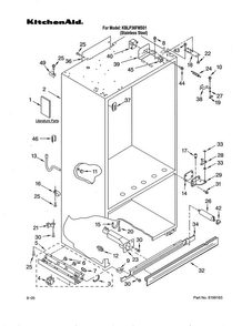 Cabinet Parts Diagram and Parts List for KBLP36FMS01  KitchenAid Refrigerator