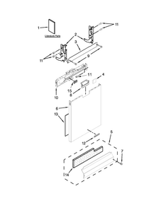 Door Panel Parts Diagram and Parts List for KUDE20IXSSA  KitchenAid Dishwasher