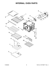 05 - Internal Oven Parts Diagram and Parts List for KOEC530PBS01  Whirlpool Microwave Oven Combo