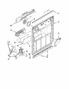 Inner Door Parts Diagram and Parts List for 66513292K113  Kenmore Dishwasher