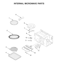 Internal Microwave Parts Diagram and Parts List for KMBP100ESS01  KitchenAid Microwave