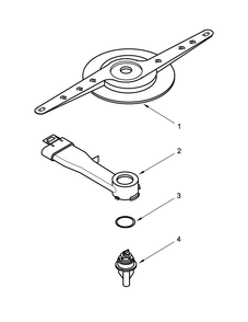 Lower Washarm Parts Diagram and Parts List for DU1015XTXT2  Whirlpool Dishwasher
