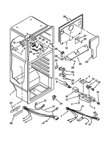 Liner Parts Diagram and Parts List for W8RXCGFXB02  Whirlpool Refrigerator