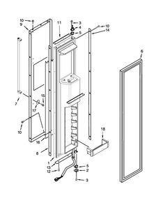 Freezer Door Parts Diagram and Parts List for KBSD608EBS00  KitchenAid Refrigerator