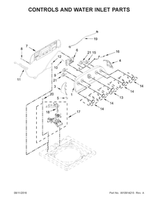 Part Location Diagram of W10877390 Whirlpool PANEL-CNTL