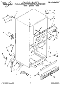 CABINET Diagram and Parts List for 8ET20ZKXBG00  Whirlpool Refrigerator