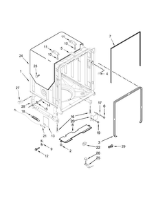 Tub And Frame Parts Diagram and Parts List for KDTE204DSS0  KitchenAid Dishwasher