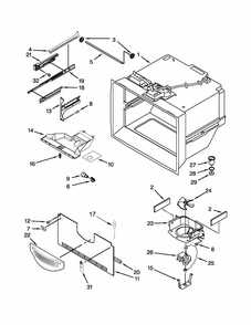 Freezer Liner Parts Diagram and Parts List for 59669363010  Kenmore Refrigerator