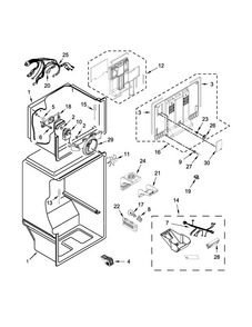 Liner Parts Diagram and Parts List for 5WT519SFEW00  Whirlpool Refrigerator