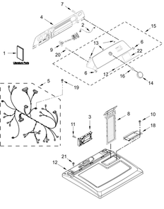 Top And Console Parts Diagram and Parts List for WED4307SW0  Whirlpool Dryer