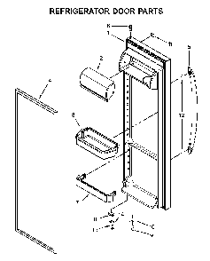 Refrigerator door parts Diagram and Parts List for WRS331SDHB02  Whirlpool Refrigerator
