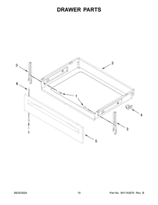 06 - Drawer Parts Diagram and Parts List for WFES5030RB0  Whirlpool Range
