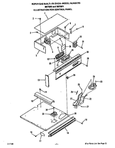 Control Panel Diagram and Parts List for B8758B1  Roper Wall Oven