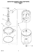 AGITATOR, BASKET AND TUB Diagram and Parts List for GCAM2792LQ0  Whirlpool Washer