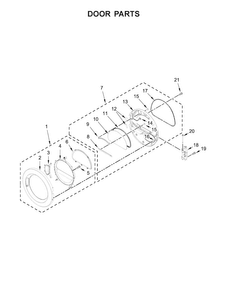 Door Parts Diagram and Parts List for CGD9160GW0  Whirlpool Dryer