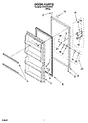 DOOR PARTS, OPTIONAL PARTS (NOT INCLUDED) Diagram and Parts List for EV200FXMQ03  Whirlpool Freezer