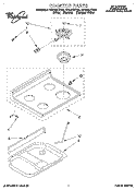 COOKTOP, LITERATURE Diagram and Parts List for RF302BXDW0  Whirlpool Range