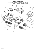 AIR FLOW PARTS Diagram and Parts List for GH5184XPQ2  Whirlpool Microwave