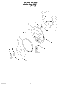 DOOR PARTS, OPTIONAL PARTS (NOT INCLUDED) Diagram and Parts List for 3RAWZ481EML1  Whirlpool Dryer