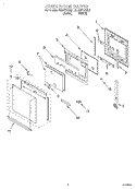 OVEN DOOR Diagram and Parts List for KEBI171DBL1  KitchenAid Wall Oven