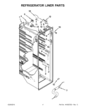 REFRIGERATOR LINER PARTS Diagram and Parts List for WRL767SIAM00  Whirlpool Refrigerator
