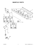 MANIFOLD PARTS Diagram and Parts List for KDRS505XSS03  KitchenAid Range