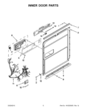 INNER DOOR PARTS Diagram and Parts List for WDL785SAAM1  Whirlpool Dishwasher
