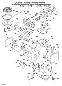 CABINET AND STIRRER PARTS Diagram and Parts List for KBHC109JBT03  KitchenAid Microwave Oven Combo
