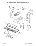 INTERIOR AND VENTILATION PARTS Diagram and Parts List for WMH53520AW1  Whirlpool Microwave