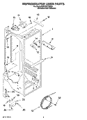 REFRIGERATOR LINER PARTS Diagram and Parts List for KSRY25CTMS00  KitchenAid Refrigerator