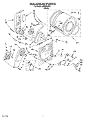 SECTION Diagram and Parts List for LER3634JW1  Whirlpool Dryer