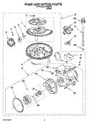 PUMP AND MOTOR PARTS Diagram and Parts List for ISU98662  Inglis Dishwasher