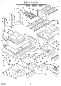 SHELF Diagram and Parts List for KTRS25KDBL00  KitchenAid Refrigerator