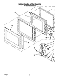DOOR AND LATCH Diagram and Parts List for KEMS306XWH1  KitchenAid Wall Oven