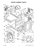DRYER CABINET PARTS Diagram and Parts List for CET8000AQ1  Whirlpool Washer Dryer Combo