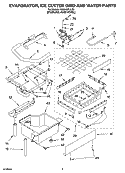 EVAPORATOR ICE CUTTER GRID AND WATER PARTS Diagram and Parts List for KUIA15PLLS2  KitchenAid Ice Maker