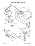 FREEZER LINER PARTS Diagram and Parts List for EB9FVHLWS03  Whirlpool Refrigerator