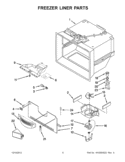 FREEZER LINER PARTS Diagram and Parts List for EB9SHKXVQ07  Whirlpool Refrigerator