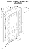 CABINET AND BREAKER TRIM PARTS Diagram and Parts List for KBRO36FMX00  KitchenAid Refrigerator