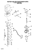 MOTOR AND ICE CONTAINER PARTS Diagram and Parts List for KSRB25FRBX02  KitchenAid Refrigerator