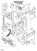 CABINET PARTS Diagram and Parts List for LGV4634PQ0  Whirlpool Dryer