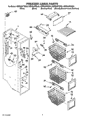 FREEZER LINER PARTS Diagram and Parts List for KSRS25FTSS01  KitchenAid Refrigerator