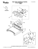 TOP AND CONSOLE PARTS Diagram and Parts List for WGD7600XW1  Whirlpool Dryer